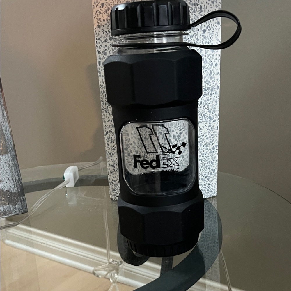 NWOT FedEx Racing #11 NASCAR Collectible Water Bottle Black Racing Bottle